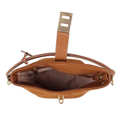 Bolsa Domenica Camurça Carvalho com Caramelo Liso Pronta Entrega