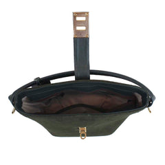 Bolsa Domenica Camurça Oliva com Verde Oliva Pronta Entrega