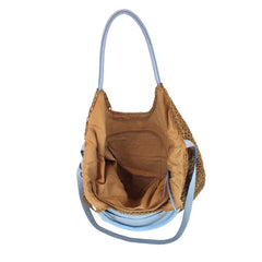 Bolsa de Praia Helga Azul Bebê Pronta Entrega