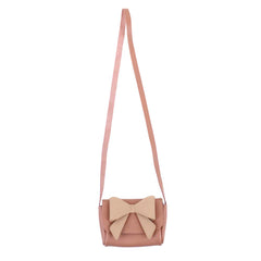 Bolsa Infantil Laço Coquette Algodão Doce Liso com Rose Liso Pronta Entrega