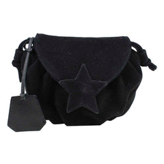 Bolsa Infantil Star Camurça Preta Pronta Entrega