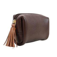Necessaire Julie PP Café com Caramelo Liso Pronta Entrega