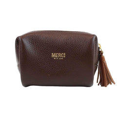 Necessaire Julie PP Café com Caramelo Liso Pronta Entrega