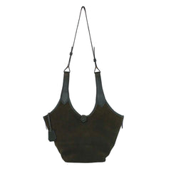 Bolsa Nour Camurça Camurça Oliva com Verde Oliva Pronta Entrega