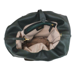 Bolsa Nour Camurça Camurça Oliva com Verde Oliva Pronta Entrega