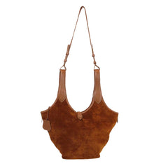 Bolsa Nour Camurça Carvalho com Caramelo Liso Pronta Entrega