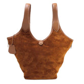 Bolsa Nour Camurça Carvalho com Caramelo Liso Pronta Entrega