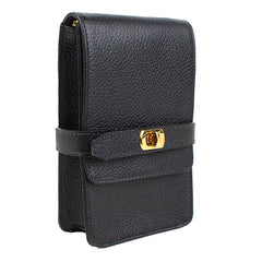 Bolsa Adele Pocket Alça de Couro Preto Liso Pronta Entrega