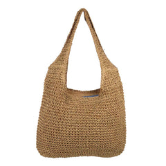 Bolsa de Praia Heloise em Palha e Couro Personalizada