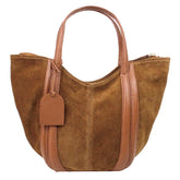 Bolsa Poppy Camurça Caju com Caramelo Liso Pronta Entrega