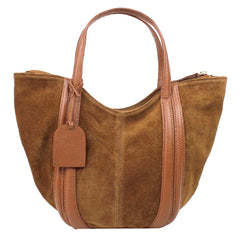 Bolsa Poppy Camurça Caju com Caramelo Liso Pronta Entrega