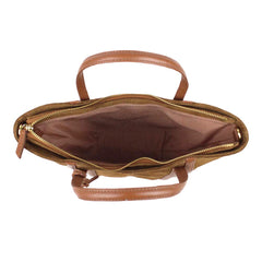 Bolsa Poppy Camurça Caju com Caramelo Liso Pronta Entrega