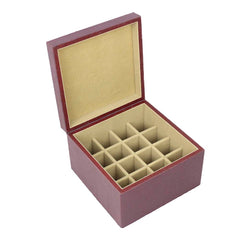 Caixa Óleo Essencial Com Divisórias Burgundy Liso Pronta Entrega