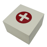 Caixa para Remédio P Off White Liso com Vermelho Liso Pronta Entrega