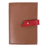 Carteira Mami Caramelo Liso com Vermelho Liso Pronta Entrega