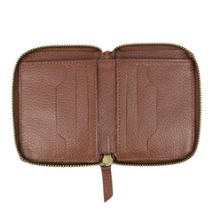 Carteira de Dinheiro Zíper P em Couro Personalizada