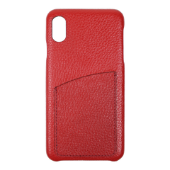 Case iPhone XS Max Com Porta Cartão Vermelho Liso Pronta Entrega