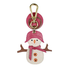 Chaveiro Boneco de Neve em Couro Personalizado