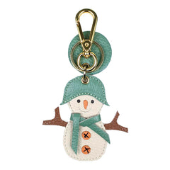 Chaveiro Boneco de Neve em Couro Personalizado