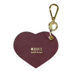 Chaveiro Coração Burgundy Liso Pronta Entrega