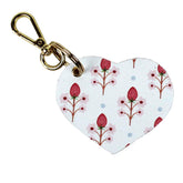 Chaveiro Coração Estampa Blossom Morangos Pronta Entrega