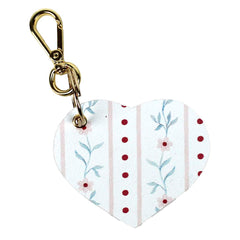 Chaveiro Coração Estampa Blossom Stripe Pronta Entrega