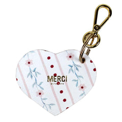 Chaveiro Coração Estampa Blossom Stripe Pronta Entrega