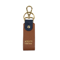 Chaveiro Duamor Caramelo Liso com Marinho Liso Pronta Entrega