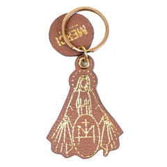 Chaveiro Nossa Senhora da Medalha em Couro Personalizado