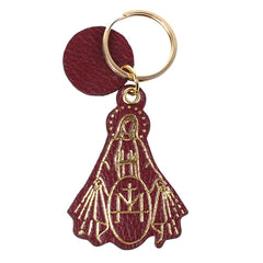 Chaveiro Nossa Senhora da Medalha em Couro Personalizado