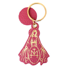 Chaveiro Nossa Senhora da Medalha em Couro Personalizado