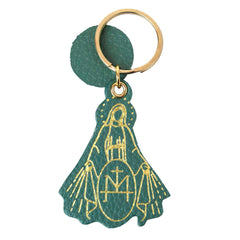 Chaveiro Nossa Senhora da Medalha em Couro Personalizado