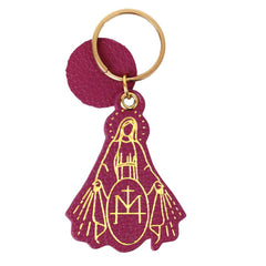 Chaveiro Nossa Senhora da Medalha em Couro Personalizado