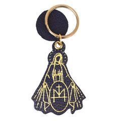 Chaveiro Nossa Senhora da Medalha em Couro Personalizado