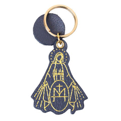 Chaveiro Nossa Senhora da Medalha em Couro Personalizado