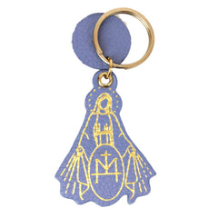 Chaveiro Nossa Senhora da Medalha em Couro Personalizado