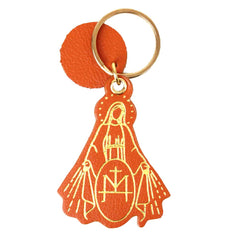 Chaveiro Nossa Senhora da Medalha em Couro Personalizado