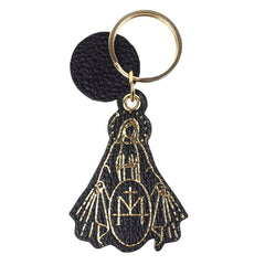 Chaveiro Nossa Senhora da Medalha em Couro Personalizado