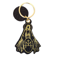 Chaveiro Nossa Senhora da Medalha em Couro Personalizado