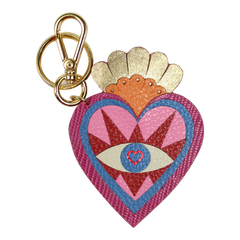 Chaveiro Sagrado Coração em Couro Personalizado