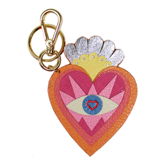 Chaveiro Sagrado Coração em Couro Personalizado