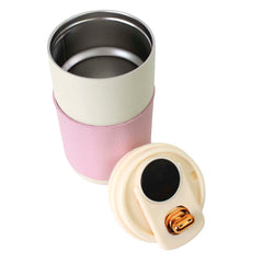 Copo Térmico Branco com Rosa Chá Pronta Entrega