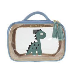 Necessaire Crystal P Little Dino em Couro e Vinil Personalizado