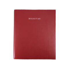 Fichário Receitas em Couro Personalizado