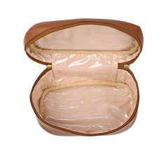 Kit Necessaire Aurora Caramelo Liso com Marinho Liso Pronta Entrega