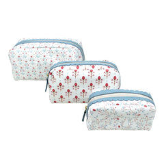 Kit Necessaire Mix de Estampas Blossom em Couro Personalizado