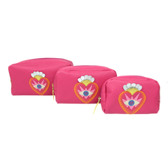 Kit Necessaire Julie Sagrado Coração em Couro Personalizada