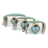 Kit Necessaire Betina Sagrado Coração em Couro e Vinil Personalizada