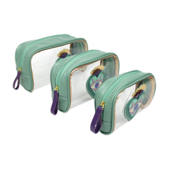 Kit Necessaire Betina Sagrado Coração em Couro e Vinil Personalizada