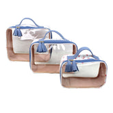 Kit Necessaire Crystal com 3 Mix de Estampas Blossom em Couro Personalizada